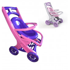 Візочок д/ляльки пласт з шезлонгом, Фламінго 0122//