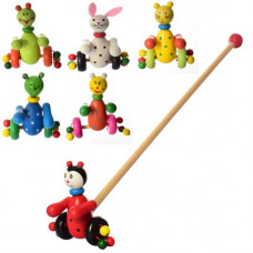 Дерев.гра Каталка на палиці, тваринка, 6вид, 52*12*11см MD0024