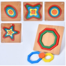 Дерев.гра Геометрика 5дет, 15*15см MD1546