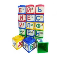 Кубики пл. "Абетка" вел 18шт укр Юніка 0576